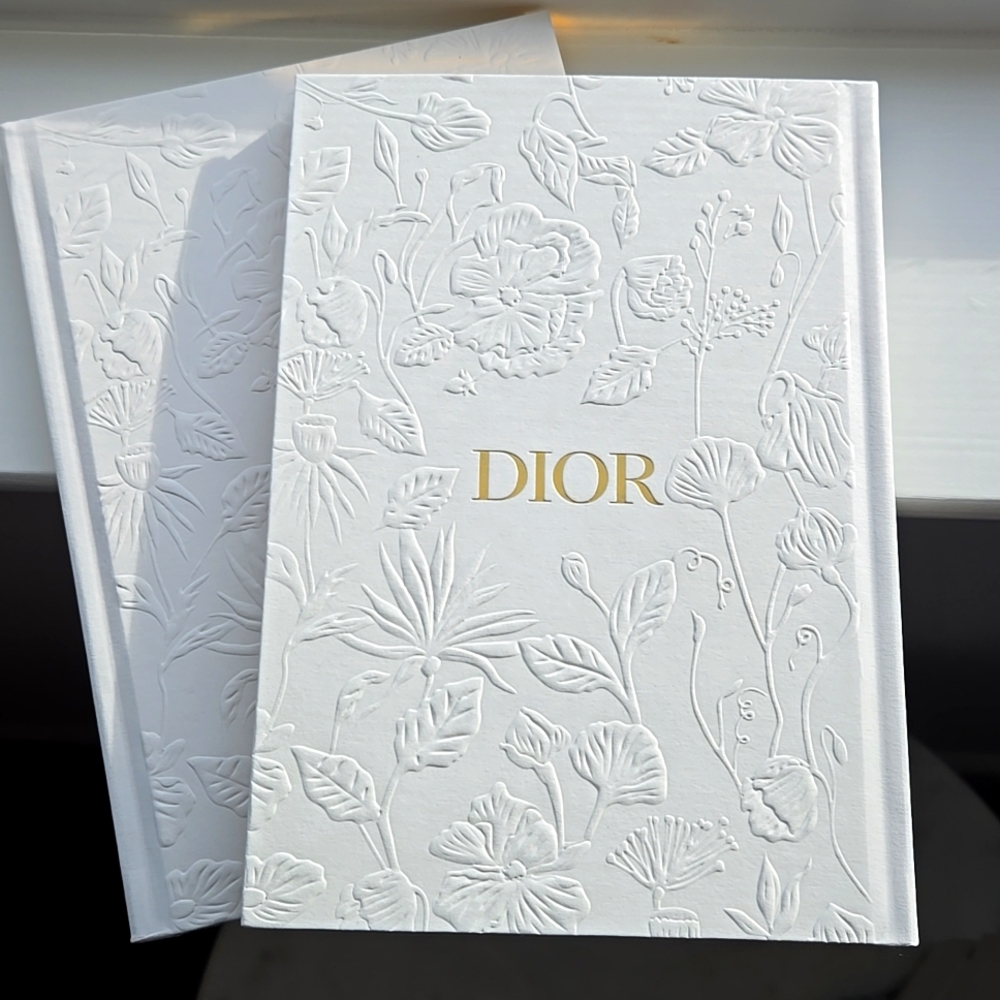 NEW DIOR book journal duo white with Gold logo Dior J'adore journal x2